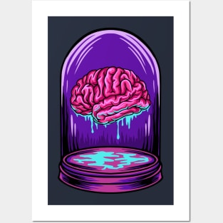 brain illustration Posters and Art